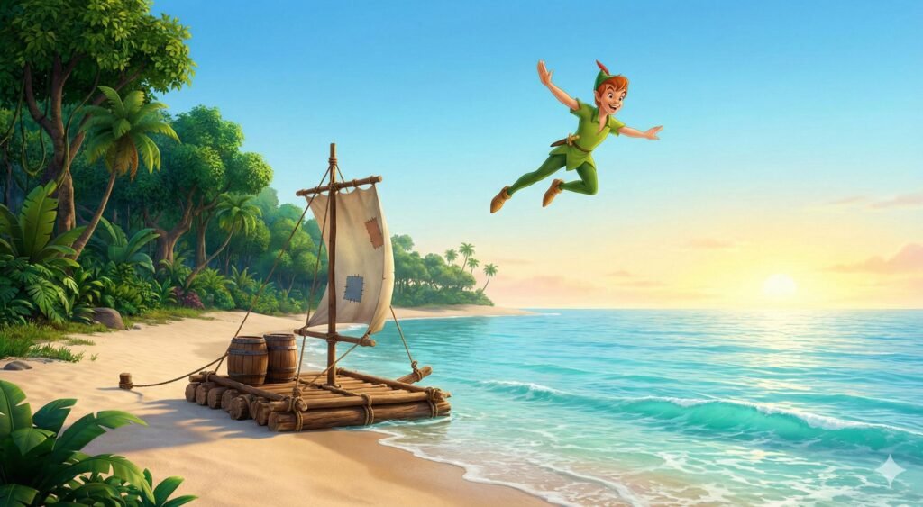 Vakara pasaka - Pīters Pens un Pazudušo bērnu laivas dīvainais rīts